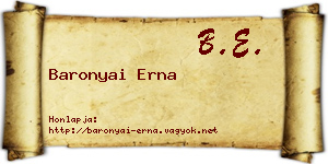 Baronyai Erna névjegykártya
